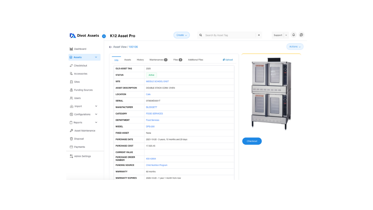 screenshot of K12 Asset Pro